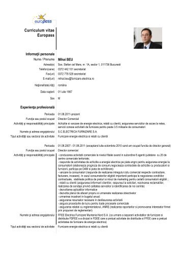 CV Director Comercial Mihai BEU - Electrica Furnizare