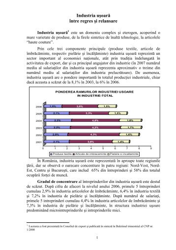 Industria uşoară între regres şi relansare