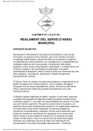 REGLAMENT DEL SERVEI D'ARXIU MUNICIPAL - Ajuntament de ...