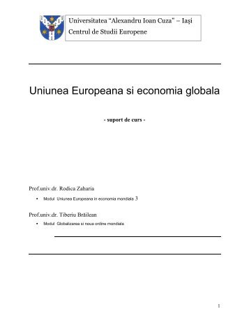 Uniunea Europeana si economia globala - Centrul de Studii ...