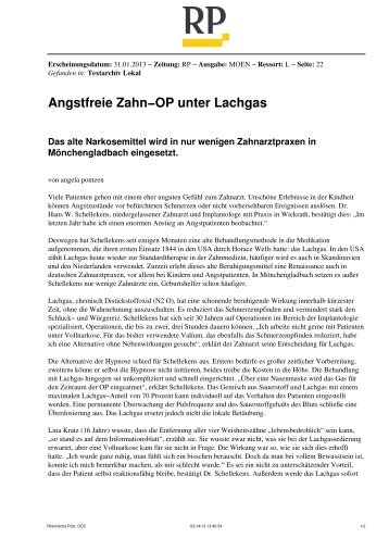 Zum Zeitungsartikel - Zahnarzt MÃ¶nchengladbach Dr. Schellekens