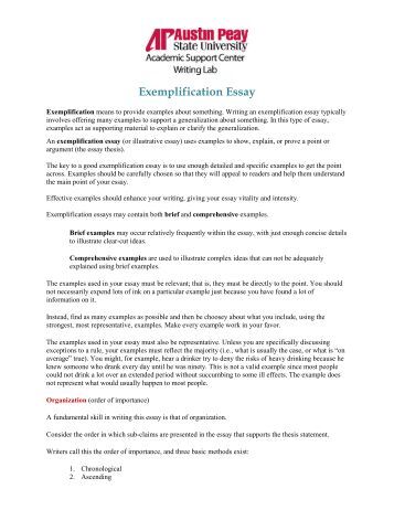 Exemplification essay how to