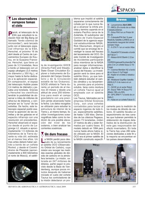 revista de aeronáutica y astronáutica nº 782 - abril 2009 - Portal de ...