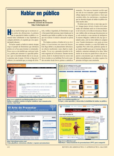 revista de aeronáutica y astronáutica nº 782 - abril 2009 - Portal de ...