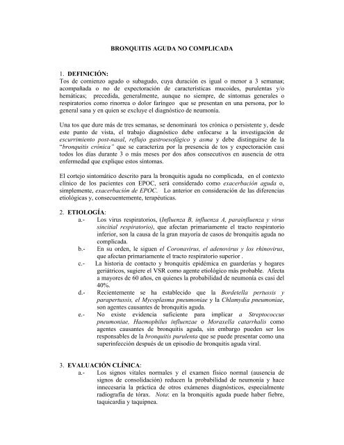 BRONQUITIS AGUDA GPC - Fundación Neumológica Colombiana