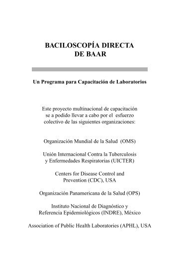 Baciloscopía directa de BAAR - Centers for Disease Control and ...