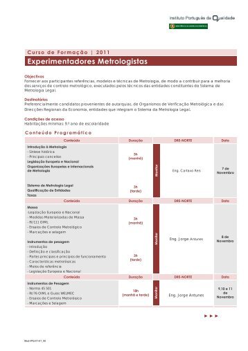Experimentadores Metrologistas - IPQ