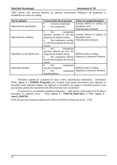 MiniGhid Metodologic - Facultatea de Matematică şi Informatică