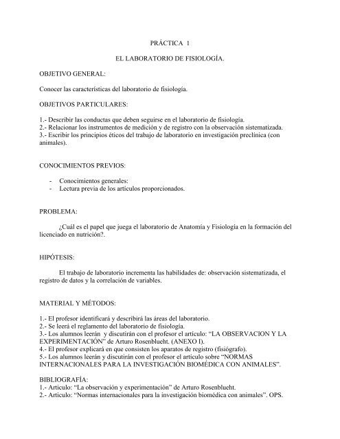 Manual de Prácticas de Laboratorio - Anatomía y Fisiología Humanas