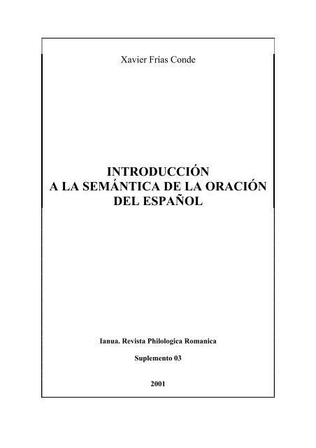 introducción a la semántica de la oración del ... - Romania Minor