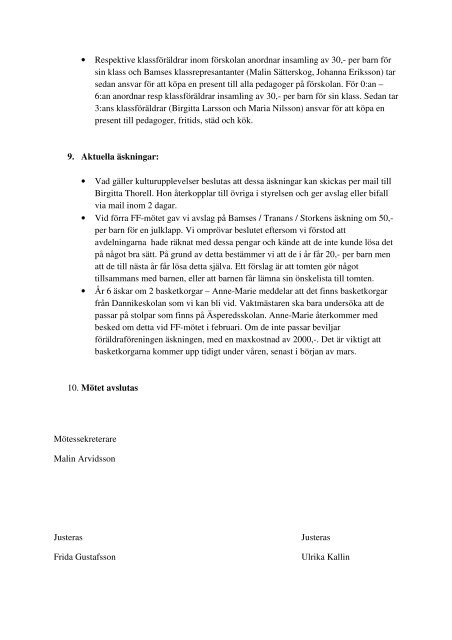 Protokoll från föräldraföreningens möte 2010-11-24 - Äspereds ...