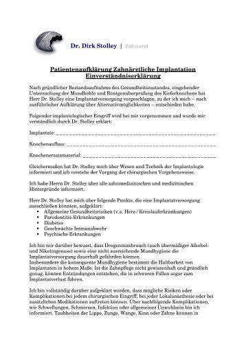Einverständniserklärung Tätowieren