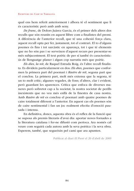 Descarrega el llibre en PDF - Escriptors del camp de Tarragona