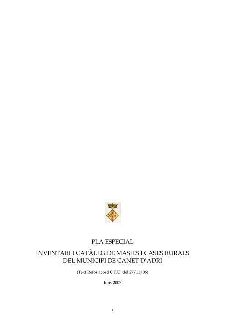 pla especial inventari i catàleg de masies i cases rurals del municipi ...