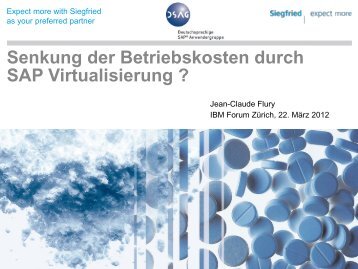 Senkung der Betriebskosten durch SAP Virtualisierung ? - DSAG