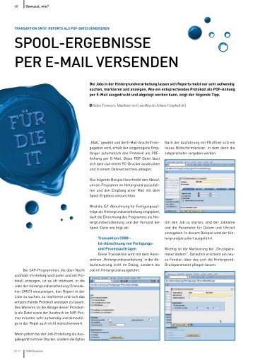 SPOOL-ERGEBNISSE PER E-MAIL VERSENDEN - DSAG