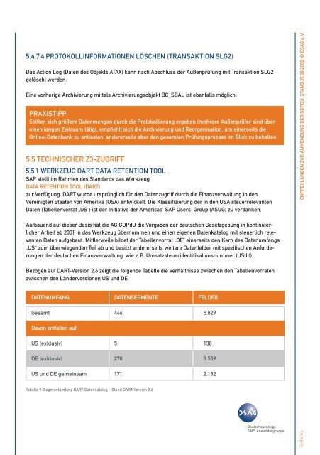 Empfehlungen zur Anwendung der GDPdU - DSAG