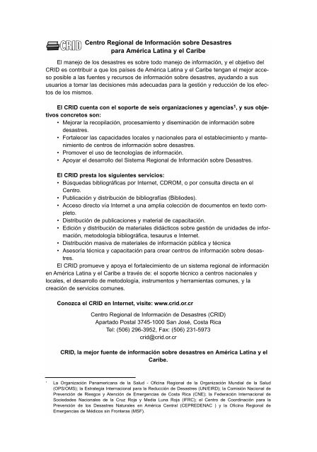 Protección de la salud mental en situaciones de desastres y emergencias