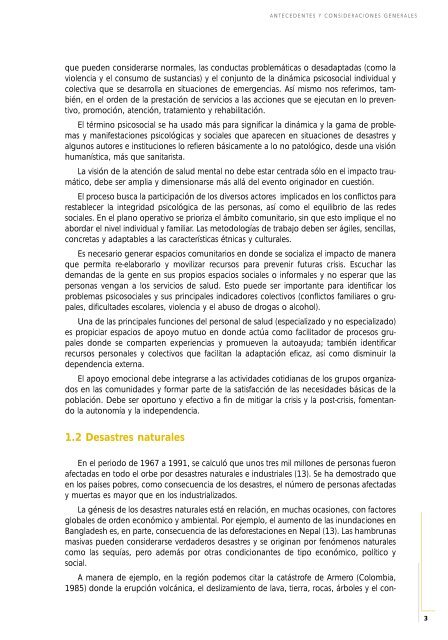 Protección de la salud mental en situaciones de desastres y emergencias