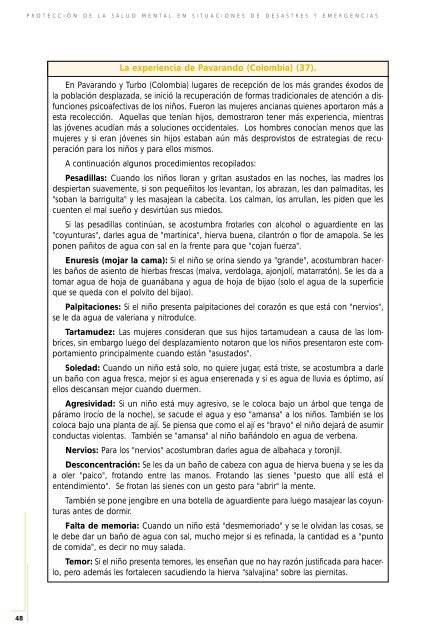 Protección de la salud mental en situaciones de desastres y emergencias