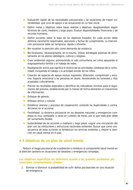 Protección de la salud mental en situaciones de desastres y emergencias