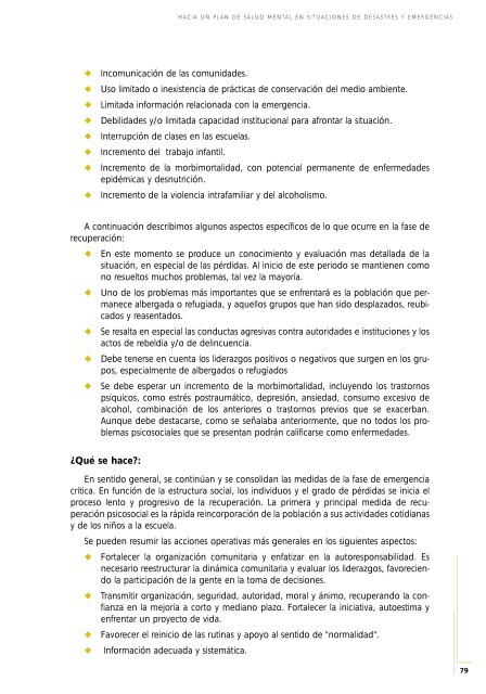 Protección de la salud mental en situaciones de desastres y emergencias