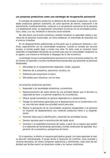 Protección de la salud mental en situaciones de desastres y emergencias