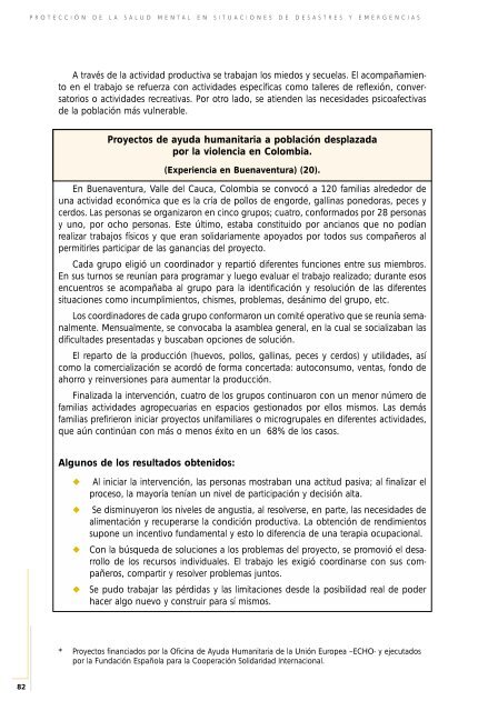 Protección de la salud mental en situaciones de desastres y emergencias