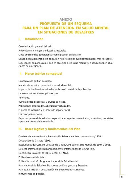 Protección de la salud mental en situaciones de desastres y emergencias