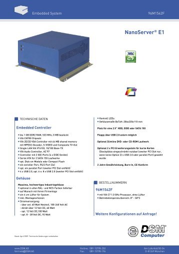 NanoServer® E1 - DSM Computer