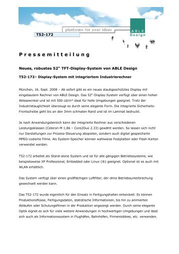 Pressemitteilung T52-172 -  DSM Computer