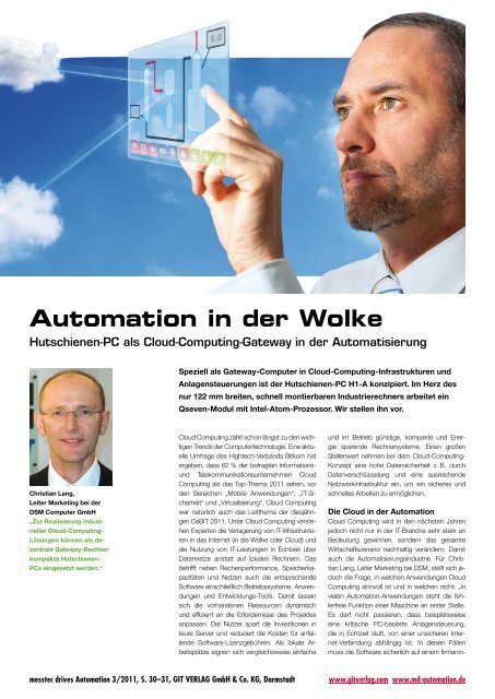 Automation in der Wolke - DSM Computer