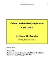 False Leukemia-Lymphoma- Cell Lines by Hans G. Drexler - DSMZ