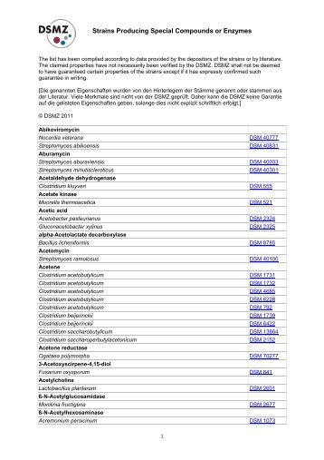 Stämme, die spezielle Enzyme oder Stoffe produzieren (PDF)