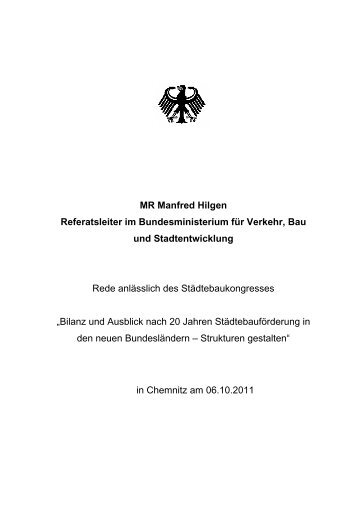 20 Jahre Städtebauförderung in den neuen Bundesländern - DSSW