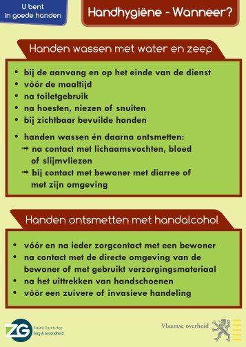 'Wanneer en hoe handhygiëne toepassen?' (PDF ... - Zorginfecties