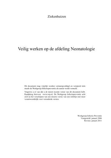 Veilig werken op de afdeling Neonatologie - WIP