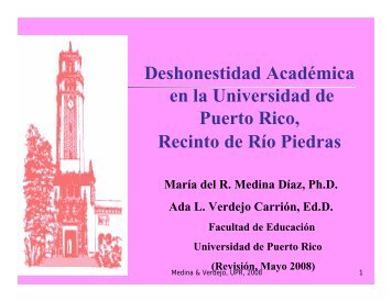 Deshonestidad Académica en la Universidad de Puerto Rico ...