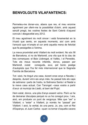 Pregó Festa Major 2012 - Jaume Santacana - Ajuntament de Vilafant