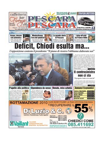 Deficit, Chiodi esulta ma... - PescaraPescara.it