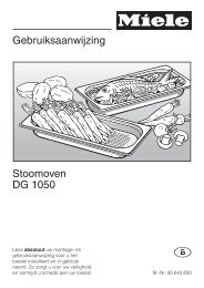 Gebruiksaanwijzing Stoomoven DG 1050 - miele Miele