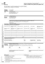 Claim to Relief from Danish Dividend Tax(1) - DSW