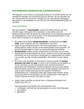 infectiepreventie maatregelen bij clostridium difficile - WIP