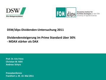 DSW/dips-Dividenden-Untersuchung 2011 Dividendensteigerung ...