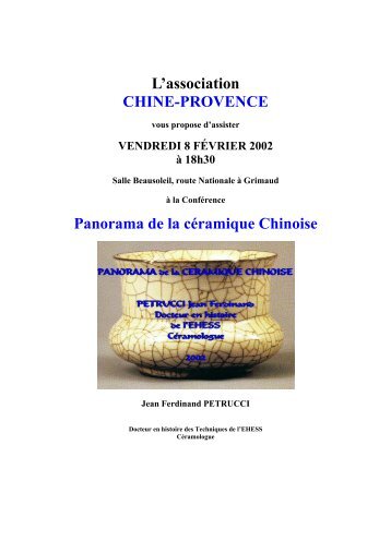 L'association CHINE-PROVENCE - Le site de Jean Ferdinand ...