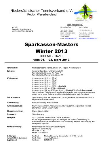 Sparkassen-Masters Winter 2013 - Deutscher Tennisverein Hameln