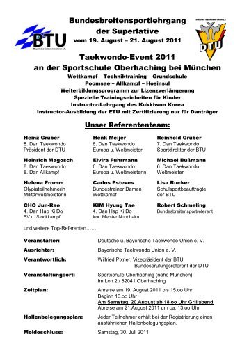 Bundesbreitensportlehrgang der Superlative Taekwondo-Event ...