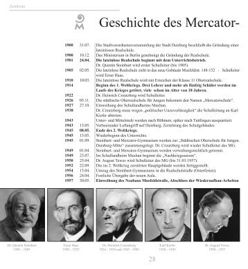 Geschichte des Mercator- - Duisburg