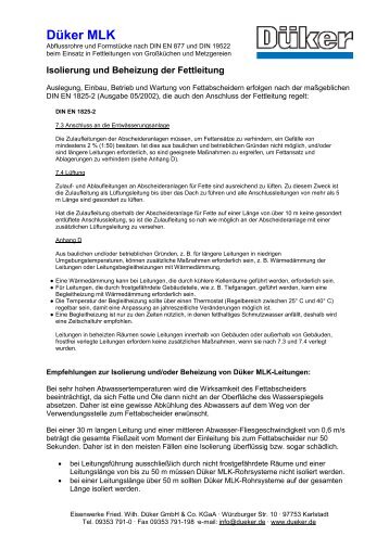 Düker MLK - Düker GmbH & Co KGaA
