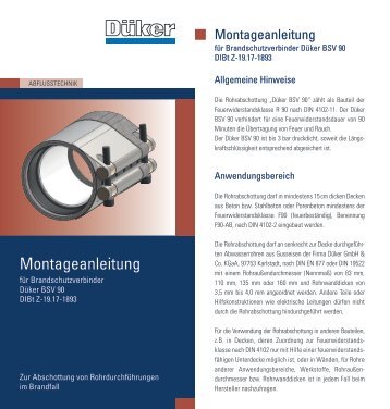 Montageanleitung Brandschutzverbinder BSV 90 - Düker GmbH ...